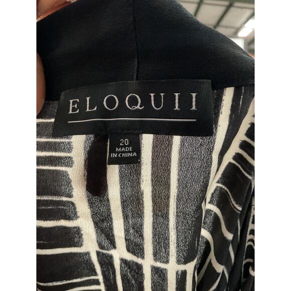 Eloquii Black and White Geometric Top - Picture 3 of 3